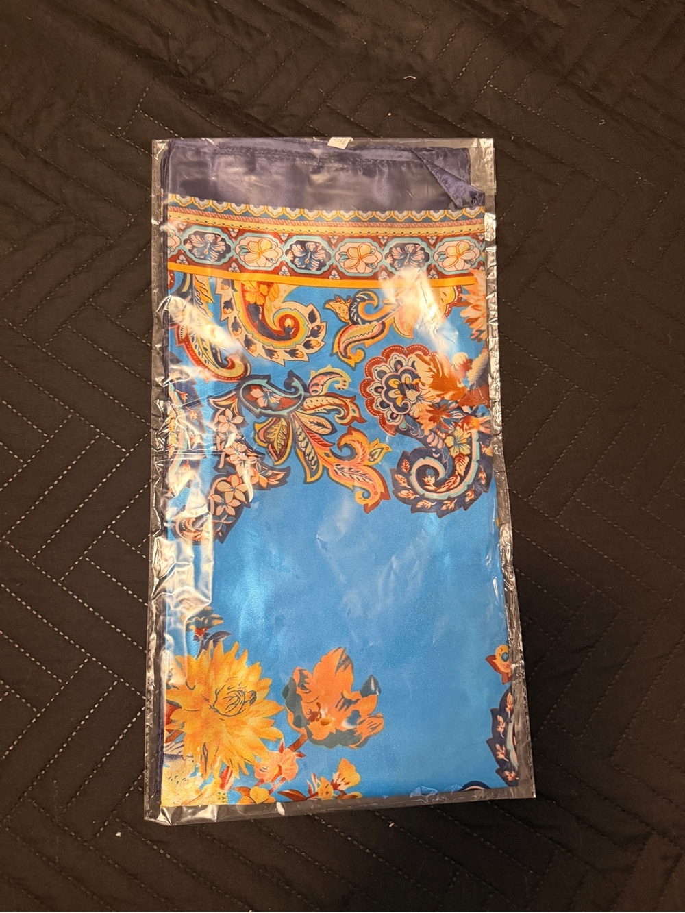 Blue Floral Paisley Decorative Accent Fabric Panel